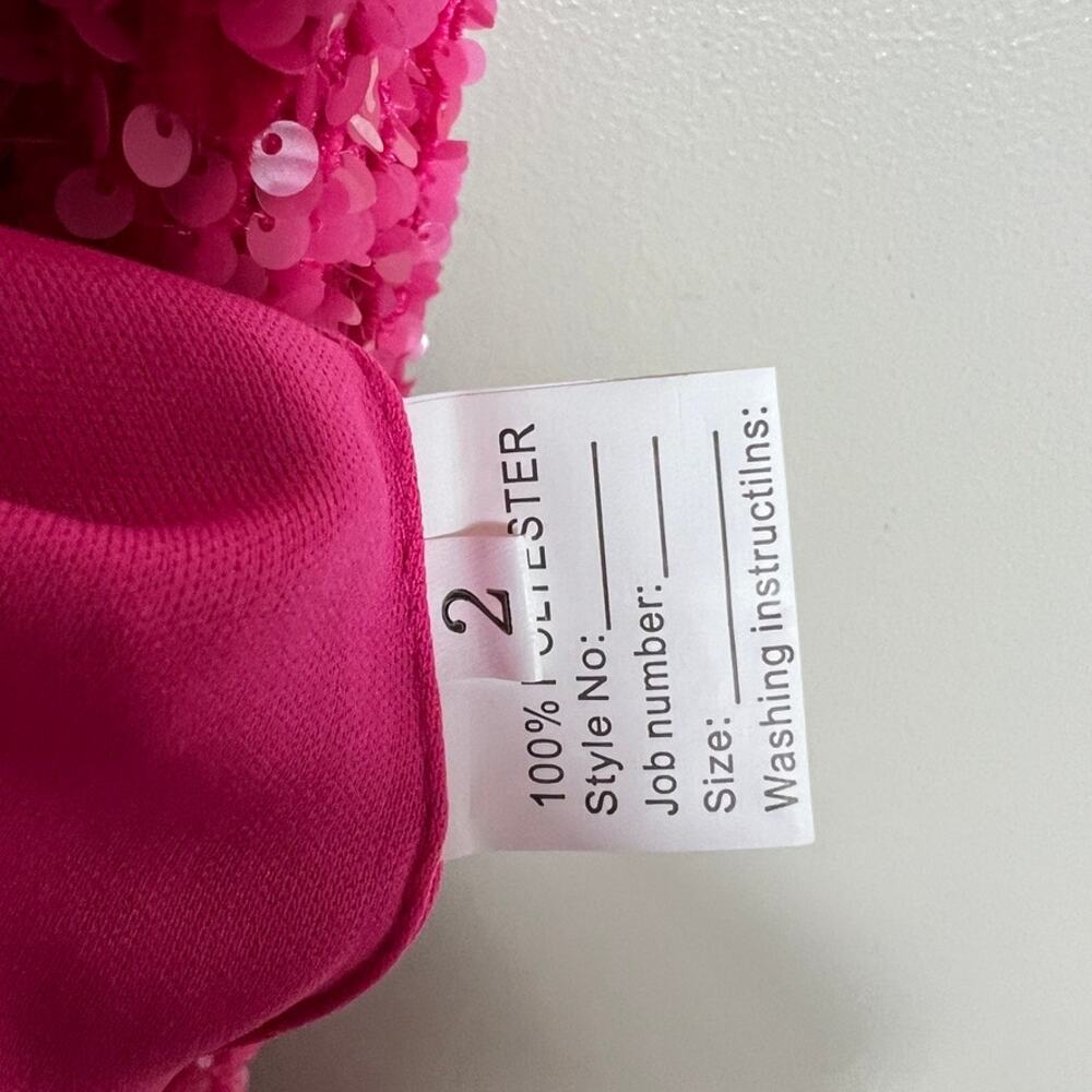 NWT Berlinnova Hot Pink Full Sequin Mermaid Prom Dress Long Formal Size 2 - Picture 11 of 14